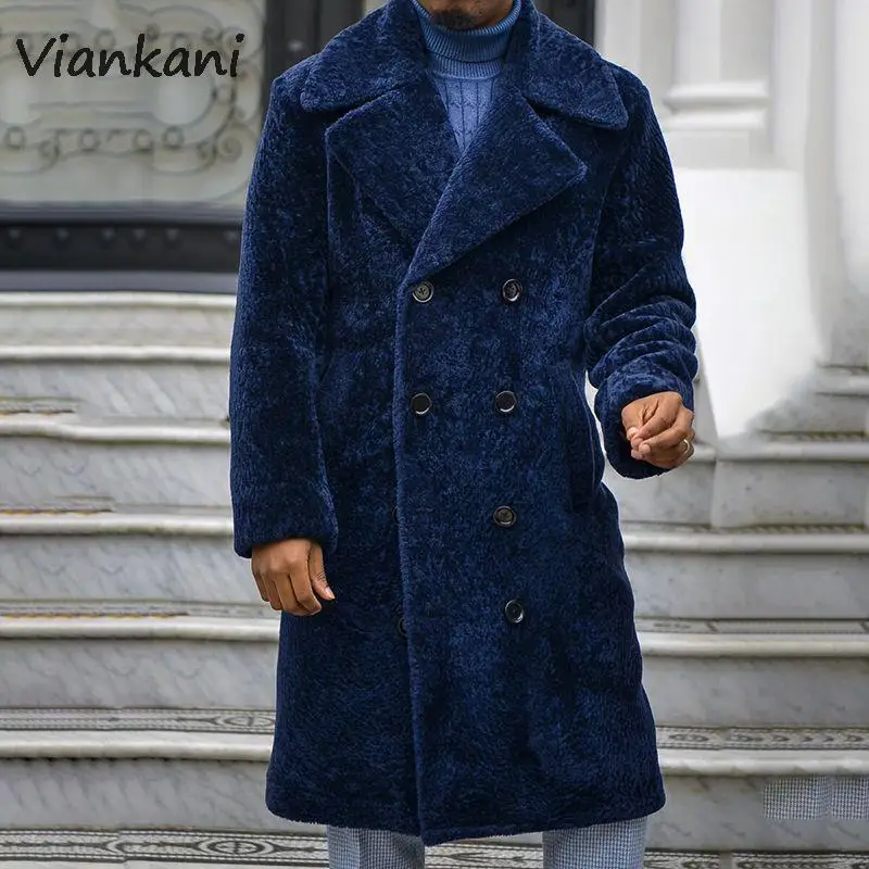 

Men's Jackets Autumn and winter new casual men plush mid-length Coat fashionable polar fleece Jackets