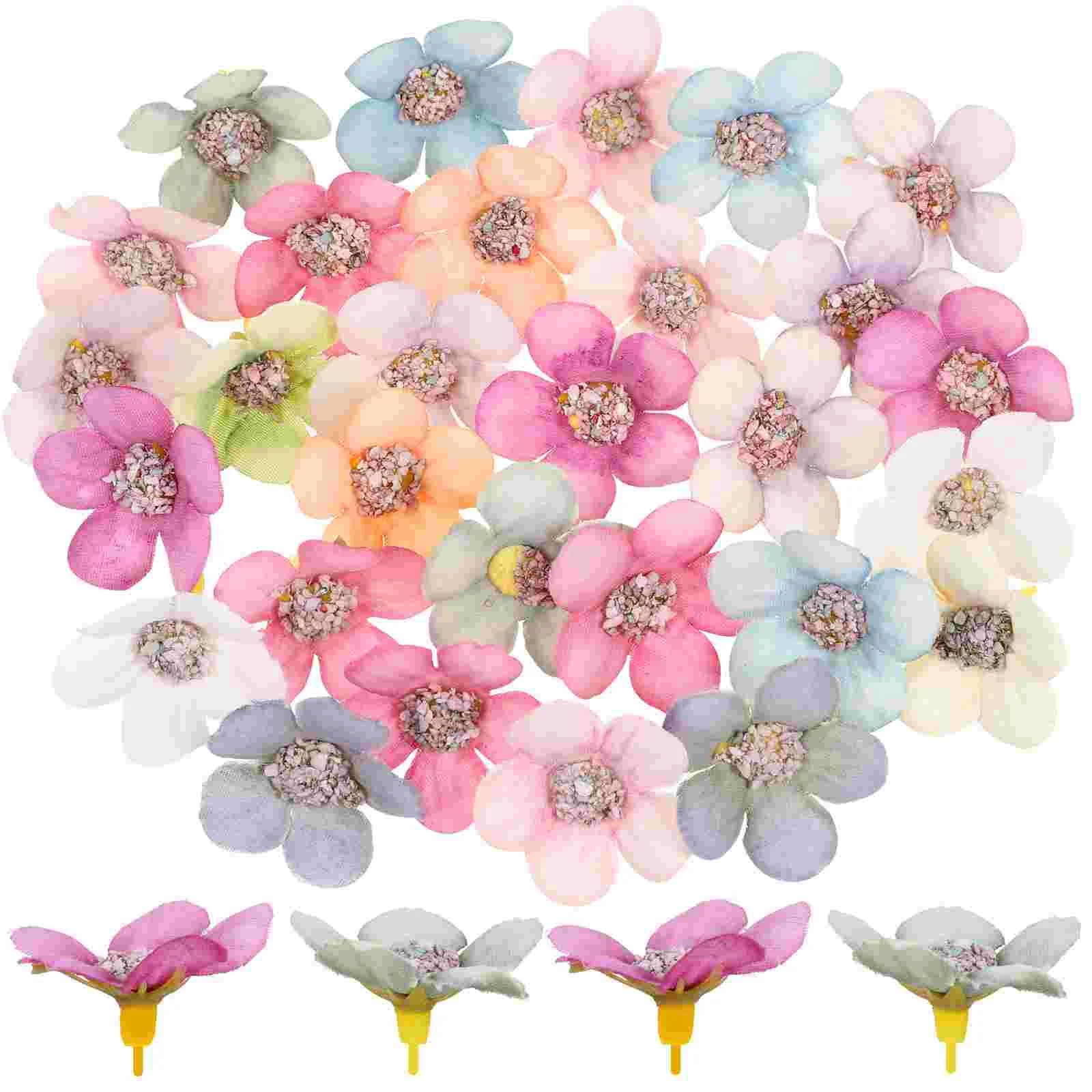 

50 Pcs Diy Wreath Daisy Mini Silk Flowers Crafts Home Decor Faux Heads Wedding Decoration Christmas Garlan Rose