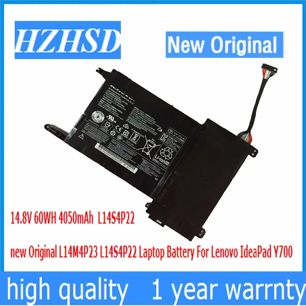 Новый оригинальный аккумулятор для ноутбука Lenovo IdeaPad Y700 Y701 14 8 В 60 Вт/ч 4050 мАч L14M4P23
