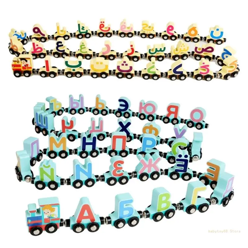 

Y4UD Magnetic Train Toy Building Block Toy Kids Educational Toy for Fine Motor Skills Interesting Rainbow Magnetic Train