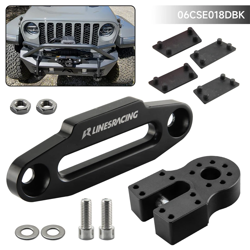 Соединительная лебедка Flatlink + 6061 CNC алюминиевая 6 '152 мм Hawse Fairlead синтетическая лебедка веревка подходит для ATV / UTV 4000-5500 фунтов