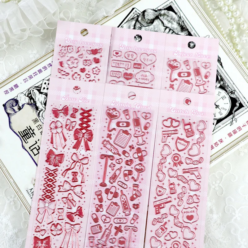 

Korean ins Cute Magic Wand Love Dialog Decoration Sticker For Diary Scrapbooking DIY Album Aesthetic Cute Stationery Stickers