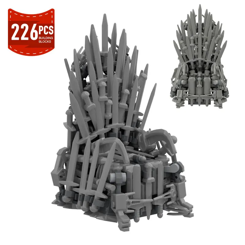 

Moc Iron Throned Famous Movies Games Building Blocks Metal Iron Sword Seat Supreme Power DIY Bricks Model Toys Children Gifts