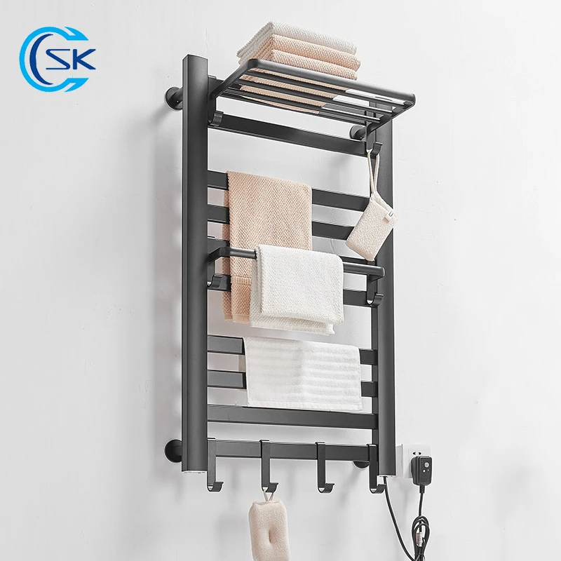 

Bathroom Thermostatic Towel Radiator.Heated Electric Towel Rail.Wall Mounted Electric Towel Rack.Towel Warmer With Shelf.