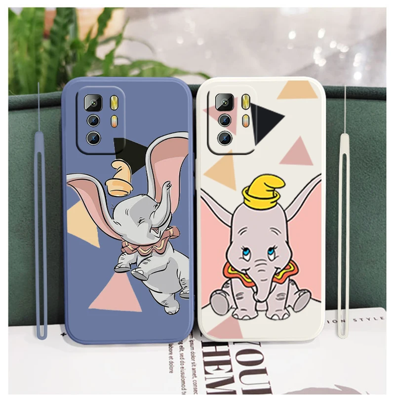 

lovely Dumbo cartoon image Phone Case For Xiaomi Redmi Note 11 11S 11T 10S 10 9S 9T 9 8T 8 Pro Plus 5G Liquid Rope Cover