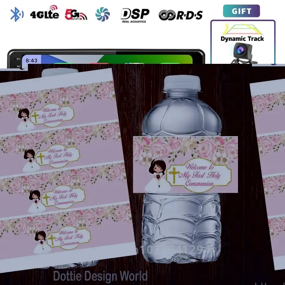 30/20 Девушка Первое Святое Причание Bapt Kwajale Бутылка Воды Винные Этикетки Клейкие