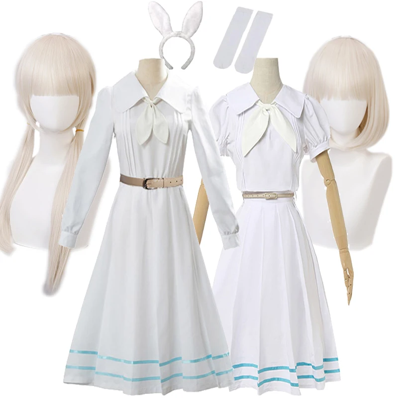 

Beastars Haru Cosplay Costume White Dress White Rabbit Haru JK Uniform Dress for Woman Girls Hallowmas Party Costume Wigs
