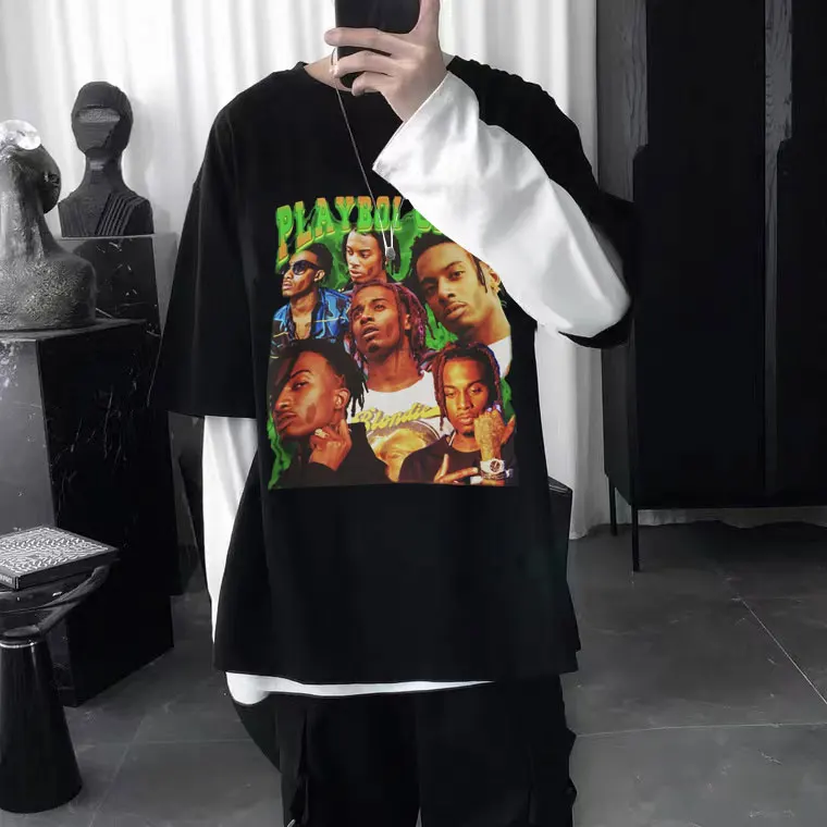 

Модная мужская музыкальная футболка в стиле хип-хоп, портретная графика для мужчин и женщин, Корейская Винтажная футболка, мужские хлопковы...