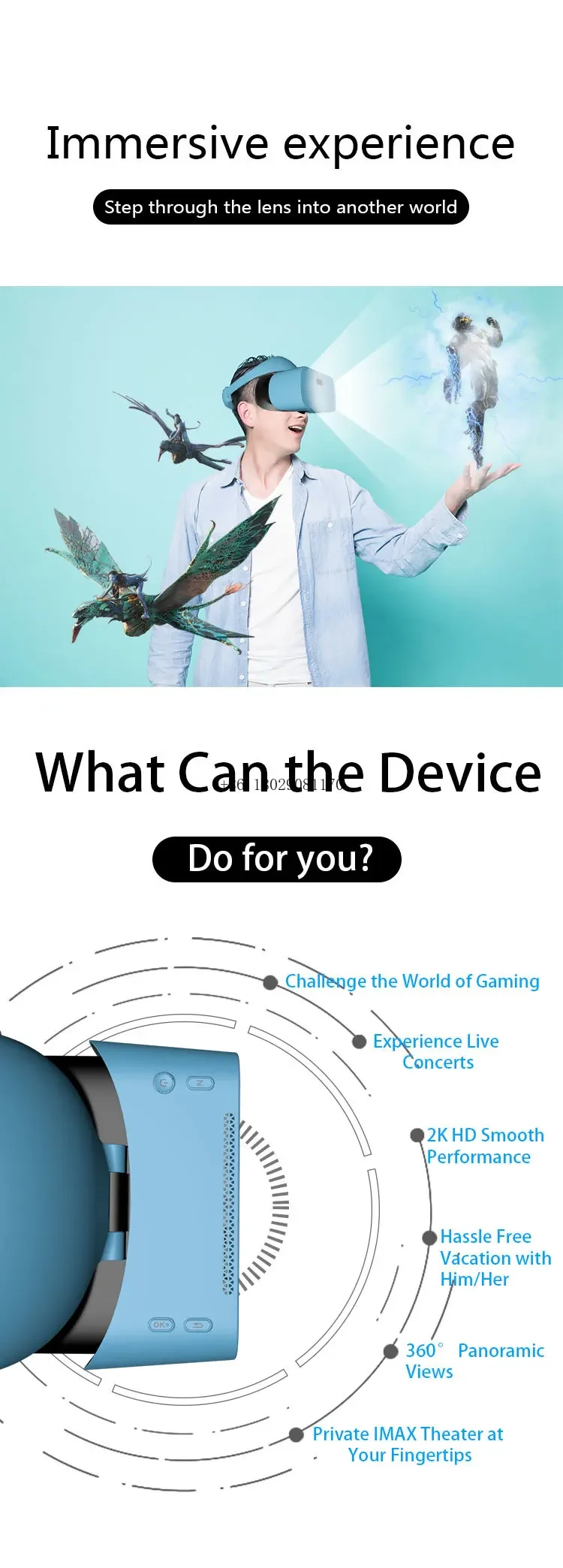 Очки OEM 2G + 16G 2K HD 3D VR гарнитура все в одном (не требует телефона) Аксессуары для