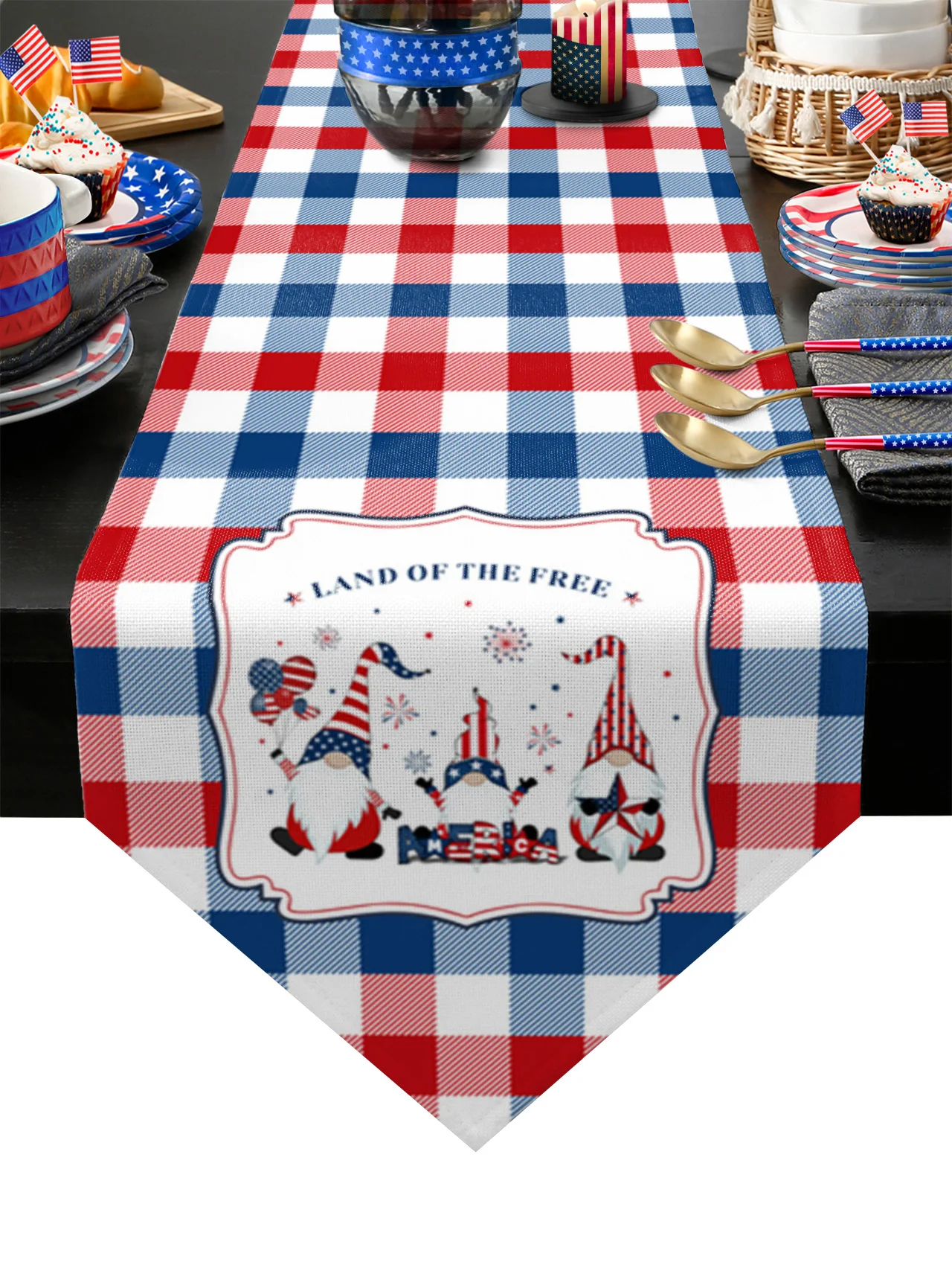 

Independence Day Gnome Pentagram Table Runner Wedding Festival Table Decoration Home Decor Kitchen Table Runners Placemats