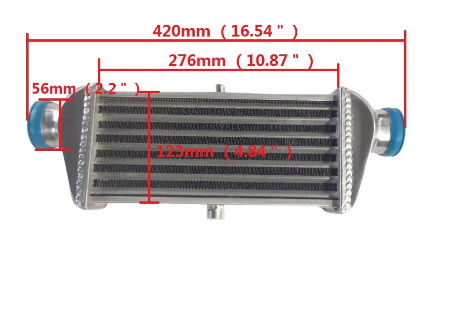 

Universal FMIC Front Mount Intercooler 16.54" x 5.5" x 2.6 " Tube & Fin 2.5" Inlet/Outlet 280x140x65mm