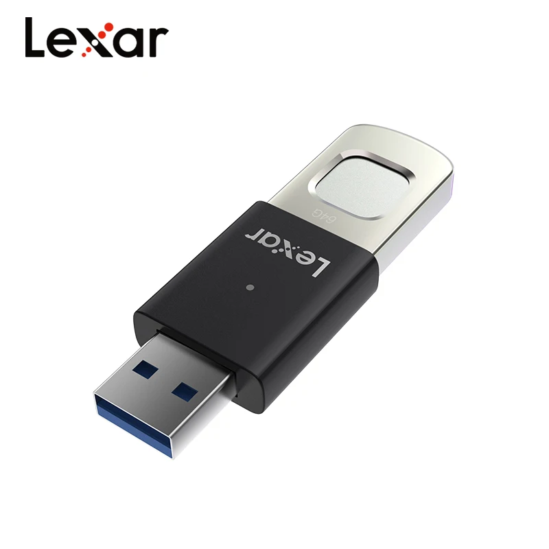 Фото Флеш-накопитель Lexar JumpDrive F35 PRO с функцией распознавания отпечатков пальцев, USB 3.2 Gen1, скорость 400 МБ/с, безопасное шифрование, 64 ГБ, 128 ГБ, 256 ГБ, портативный, для ПК и ноутбуков №3