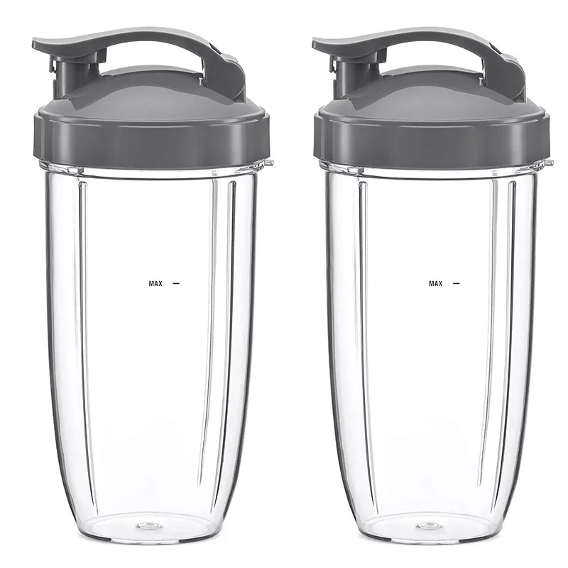 

Сменные чашки 32 унции с откидной крышкой для блендера NutriBullet 600 Вт и Pro 900 Вт (2 упаковки)