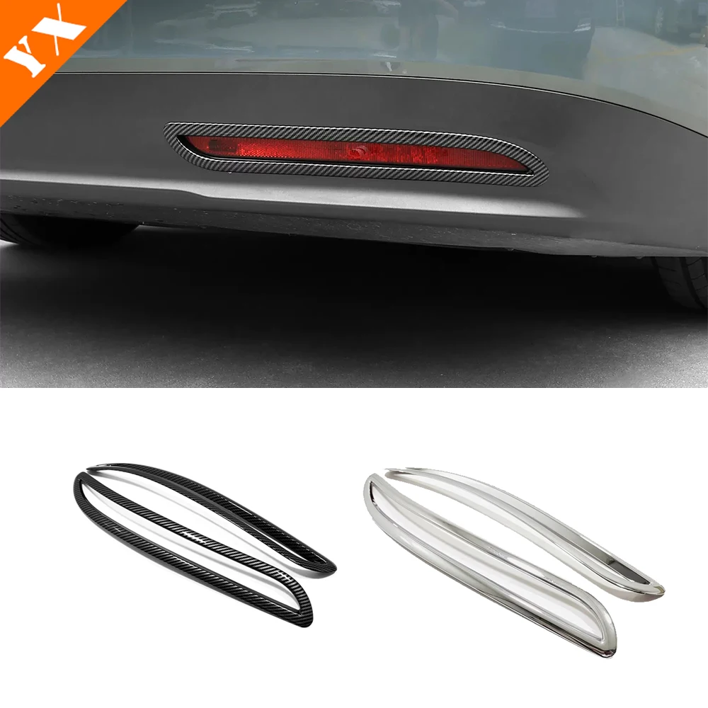 

ABS Chrome Carbon Car Rear Fog Light Cover Rear Light Anti Hit Scratch Protection Frame For NIO ET7 2022-2024 Accessories 2pcs