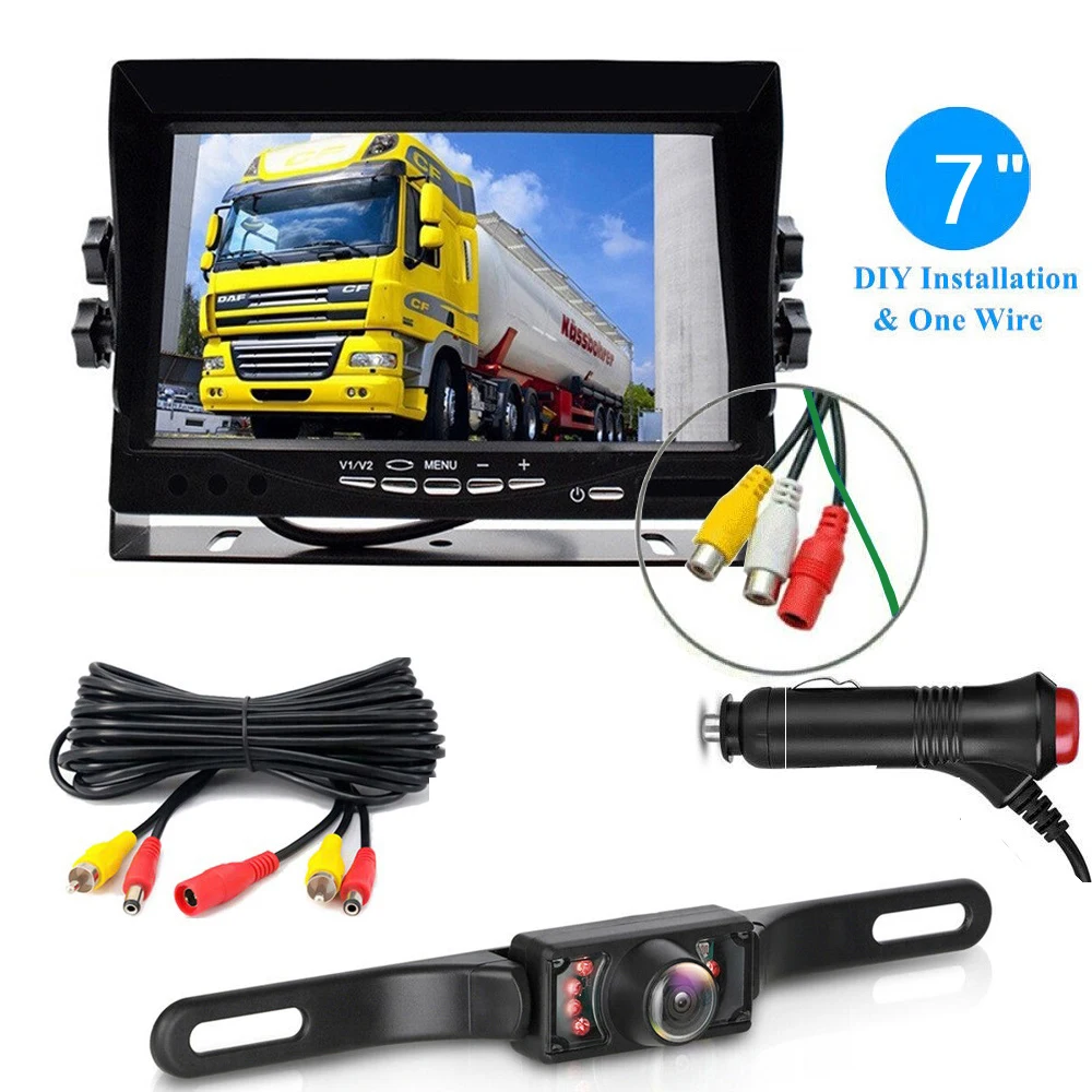 Автомобильная камера заднего вида Bileeko с камерой 7 дюймов и ночным видением для