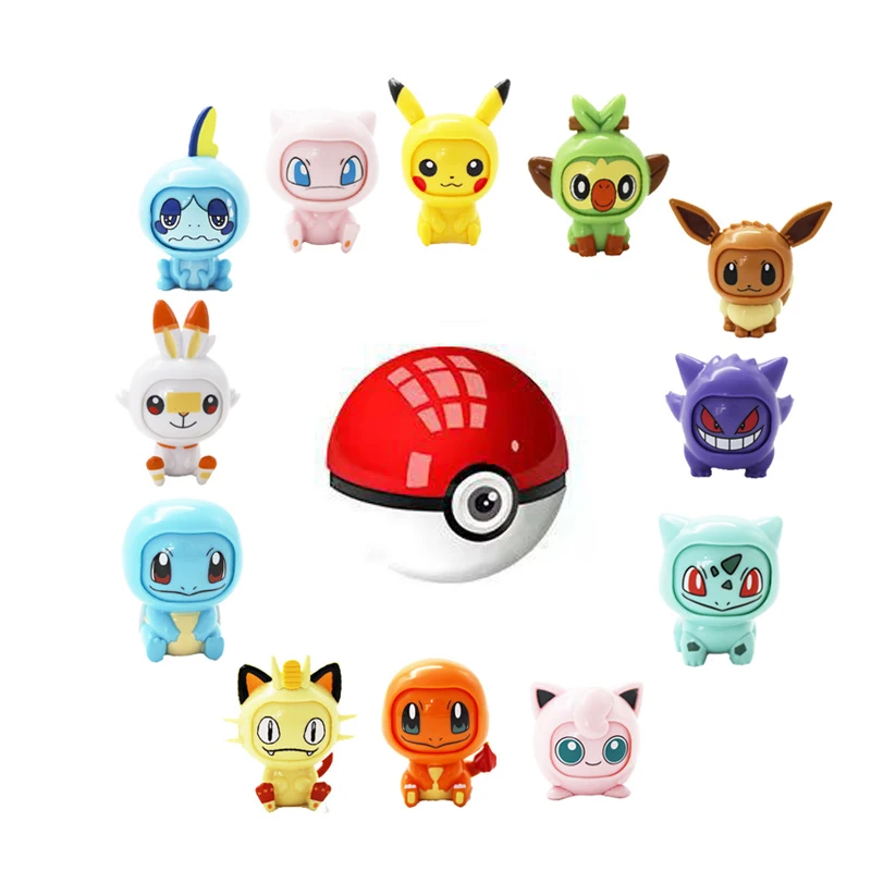 

Экшн-фигурки Покемон Пикачу, Бульбазавр, Eevee, Gengar, Mewtwo, меняющая лицо модель, кукла, эльф, мяч, игрушки для детей, подарок