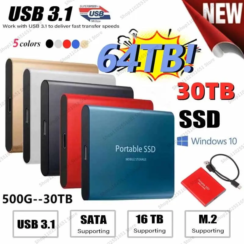 

Original Portable SSD Hard Disk 128TB SSD 8tb 2TB 4TB Hard Drive Drive 2.5 Inch Hard Disk Electronics for NOTEBOOK Mobile Phones