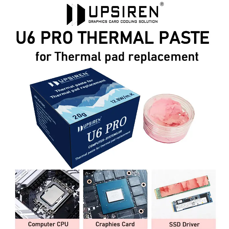 UPSIREN U6 PRO 12.8w High Performance Heat Thermal Putty For GPU BTC Graphics Card Cooling Instead of Cooling Pad non-conductive