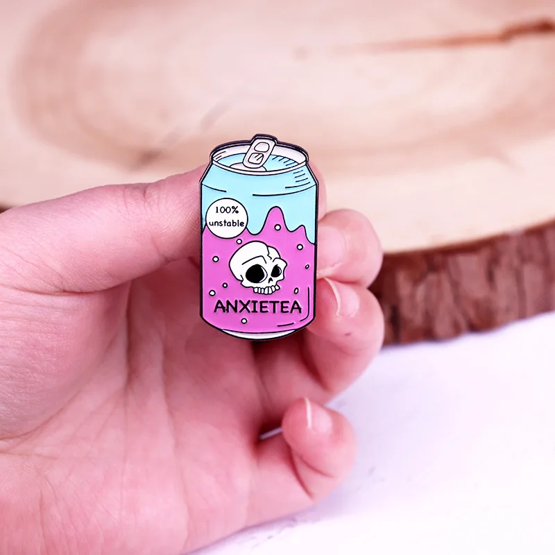 Мультяшные Броши C5101 Anxietea в виде черепа для одежды эмалированные булавки булавка