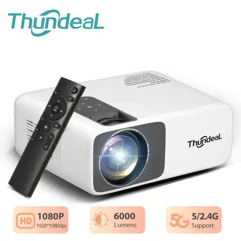 Мини-проектор ThundeaL TD93 Pro базовая версия, светодиодный 1080P, Full HD, 2K, 4K домашний кинотеат Мультимедийная системар телефон проектор светодиодный...