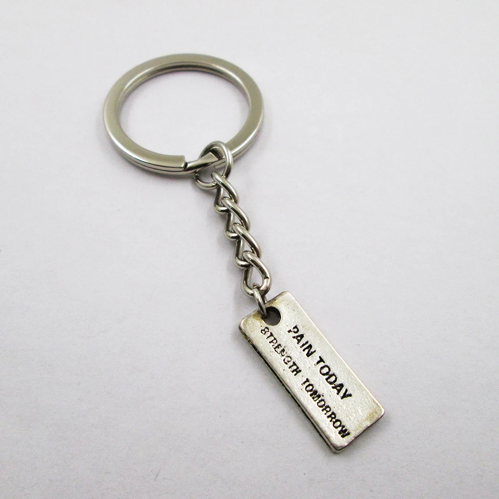 

3 шт./лот античный серебряный болей сегодня сила завтра 21x8 мм Брелок с подвеской с лучшей оборкой, подарок на день рождения, брелок с подвеско...