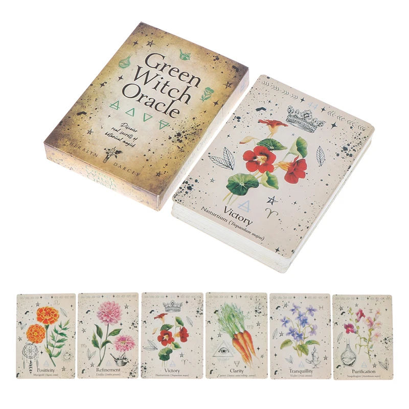 1 коробка зеленая ведьма карты оракла таро прочество гадания колода семейная