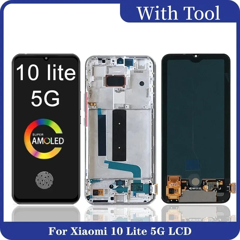 6 57 &quotЖК-дисплей для Xiaomi Mi 10 Lite 5G сменный ЖК-дисплей с сенсорным экраном MI10 Mi10lite