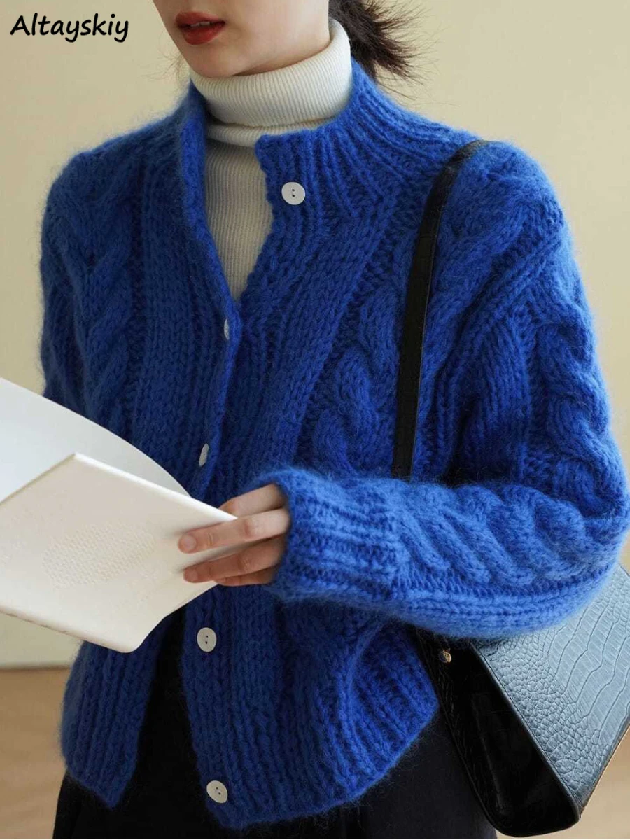 

Кардиганы в Корейском стиле, женские осенние свободные дизайнерские модные вязаные однотонные свитеры для студенток и молодых девушек, Нов...