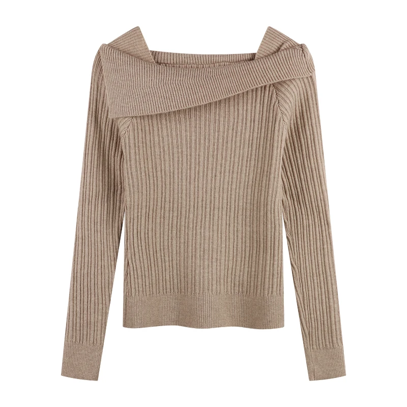 

Женский Теплый вязаный свитер с воротником-стойкой, модель 2023 года, зимние модные корейские облегающие эластичные женские пуловеры, свитер,...