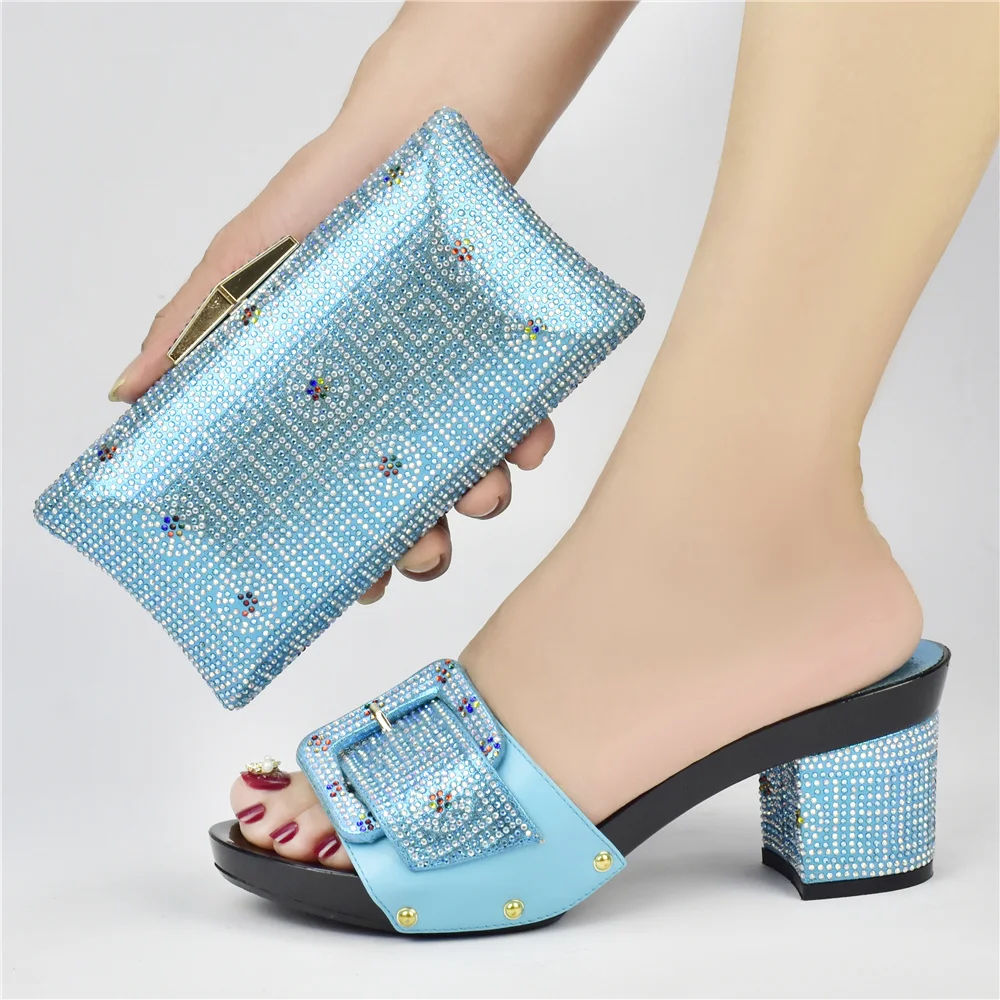 

Популярные в Нигерии синие туфли и сумки, подходящие к модной обуви для нигерийских сумок и обуви, набор женской вечерние чной обуви