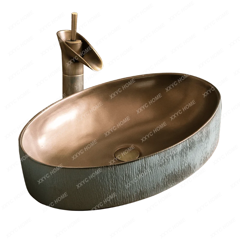 

Table Hand Washing Single Basin Retro Bathroom Simple Balcony Pool Washbasin