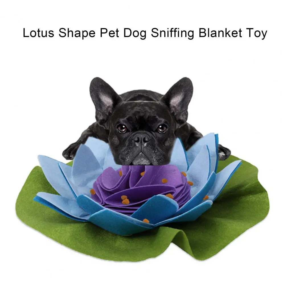 

Practical Pet Foraging Mat Felt Cloth Dog Smelling Mat Non-slip Bottom Lotus Shape Pet Dog Foraging Pad Relieve Boredom