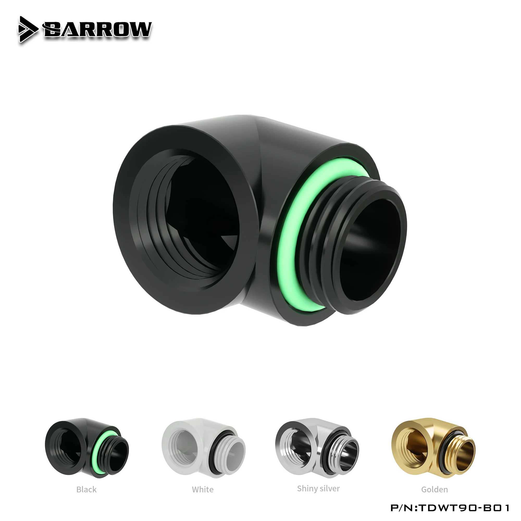 

BARROW Gold Black Silver G1/4'' thread 90 degree Fitting Adapter water cooling Adaptors water cooling fitting TDWT90-B01