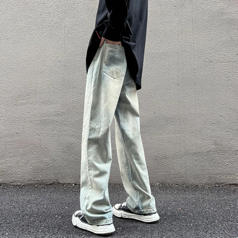 Baggy Jeans Men Fashion Retro Casual Harajuku Straight Jeans Mens Japanese Streetwear Hip Hop Loose Denim Pants Mens Trousers