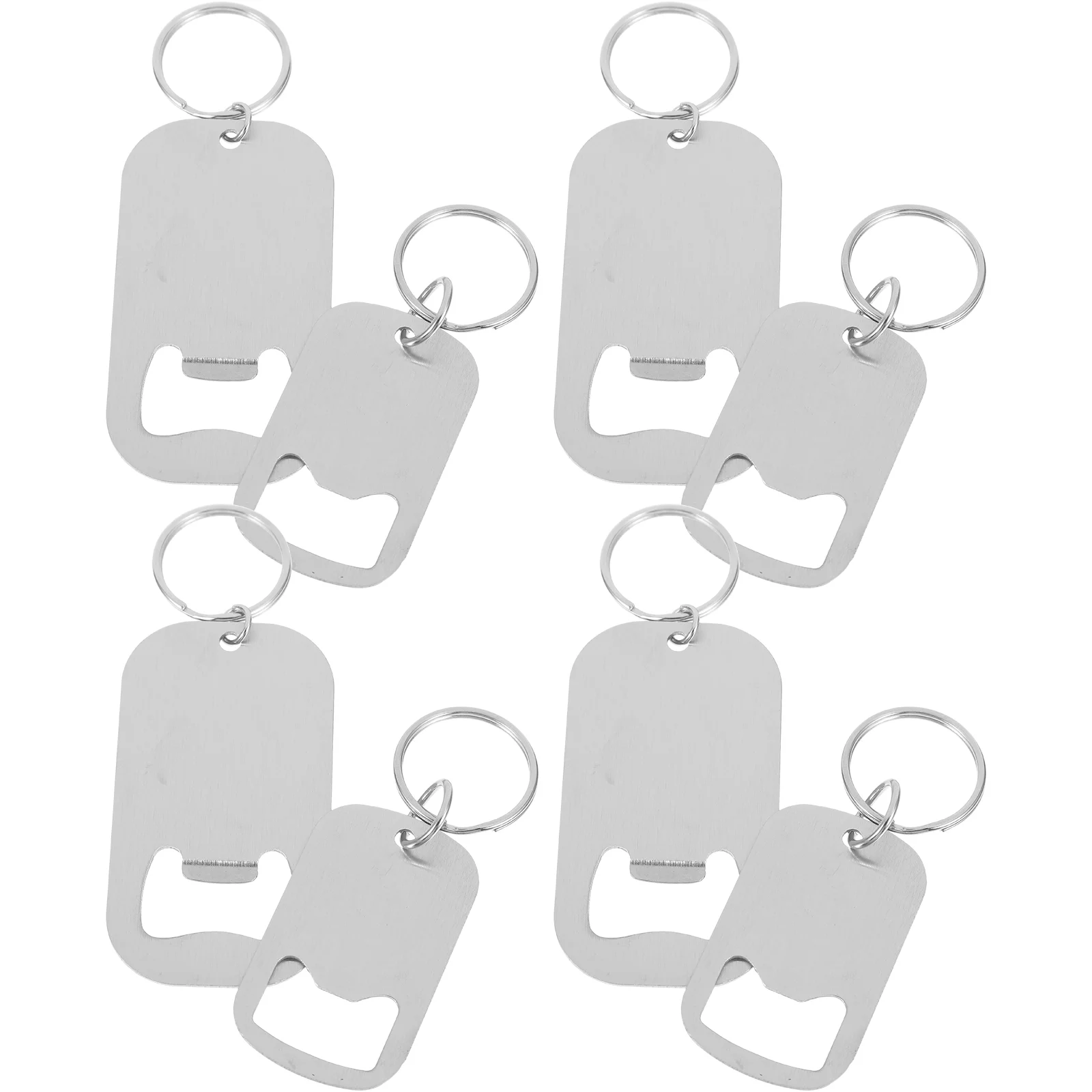 

8pcs Heat Transfer Bottle Opener Keychain Small Bottle Opener Beverage Opener Keyring