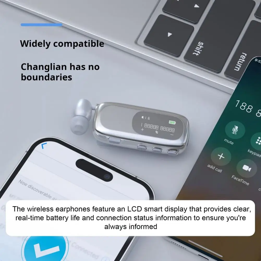 Водонепроницаемые Bluetooth-наушники с цифровым дисплеем