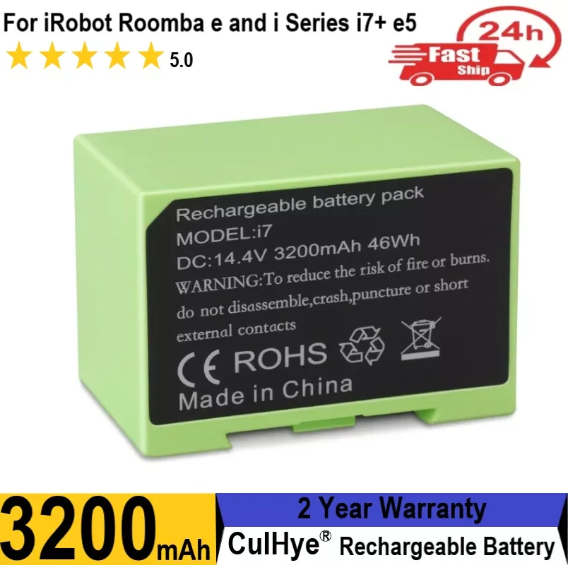 

NEW2023 I7 14.4V 3200mAh i7 Battery Replacement for iRobot Roomba e and i Series i7+ e5 7150 7550 i3 3150 i3+ 3550 i4 4150 i4+ 4