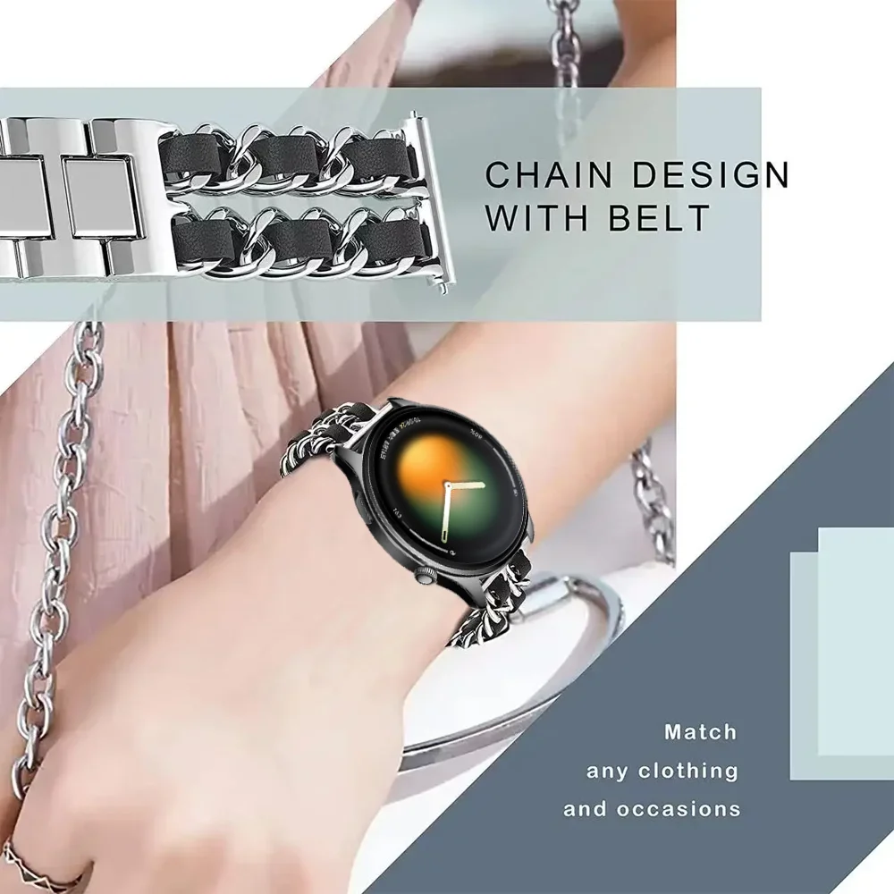 Фото Металлический ремешок-цепочка в стиле ковбойской цепи 20 мм 22 мм для Xiaomi Watch 5 S5-4-3-2-1 2 2 Pro, браслет для OPPO Watch S-X3-X2-X-4 Pro, Realme 5 S 3 2 №5