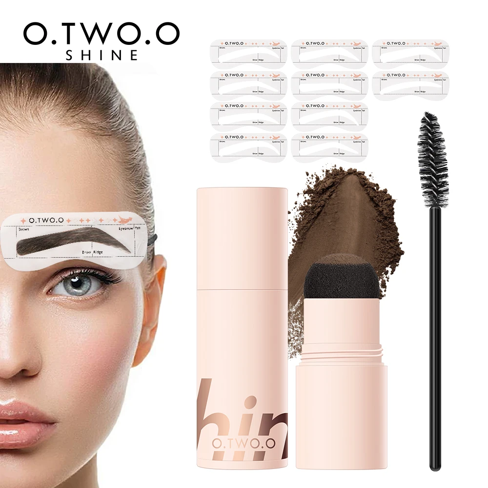 O.TWO.O Eyebrow Stamp Shaping Kit Waterproof Contour Stencil Tint Natural Stick Hairline One Step Brow Stamp Eyebrow Enhancer