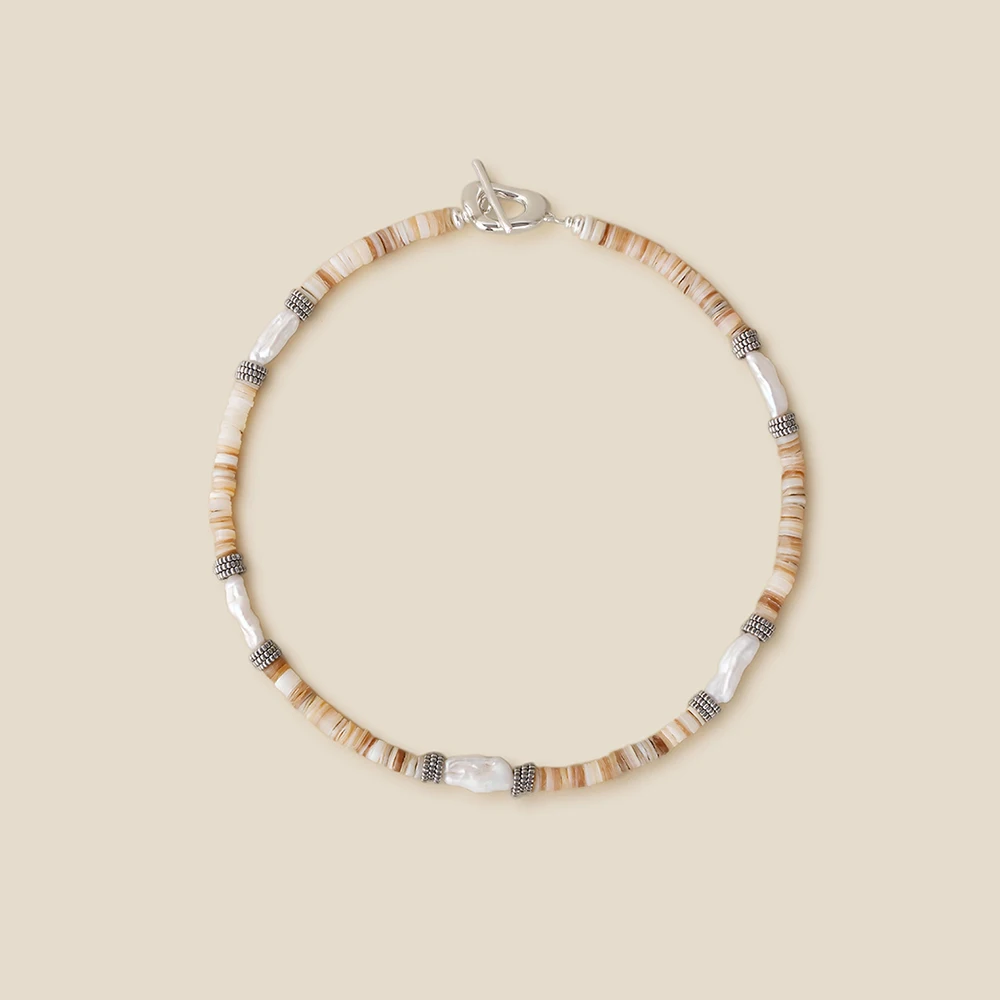 AB/925 стерлингового серебра ручной работы из натуральной ракушки жемчуг в стиле