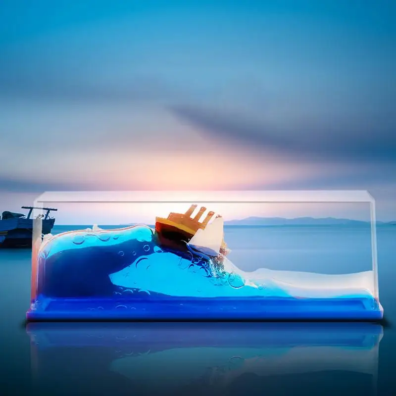 

Creative Cruise Ship Fluid Drift Bottle Titanic Creative Ship Sea Office Decoration Stress Relief Toy Decoration Decoration