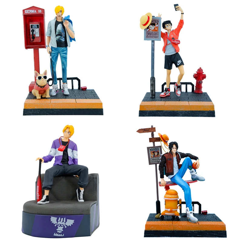 

Anime One Piece Luffy Figure Street Fashion Play Fashion Card Fashion Clothes Roronoa Zoro Ace Sanji Sabo Gk Ornament