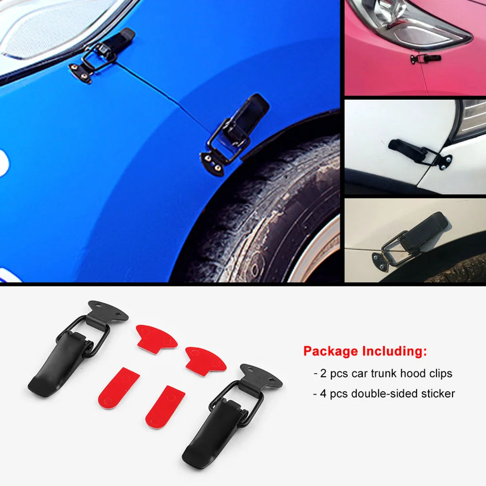 

2Pcs Bumper Security Hook Lock Clip Kit Hood Quick Release Fasteners Safety Buckle Lock Clip Surrounding Lock Fixing Buckle