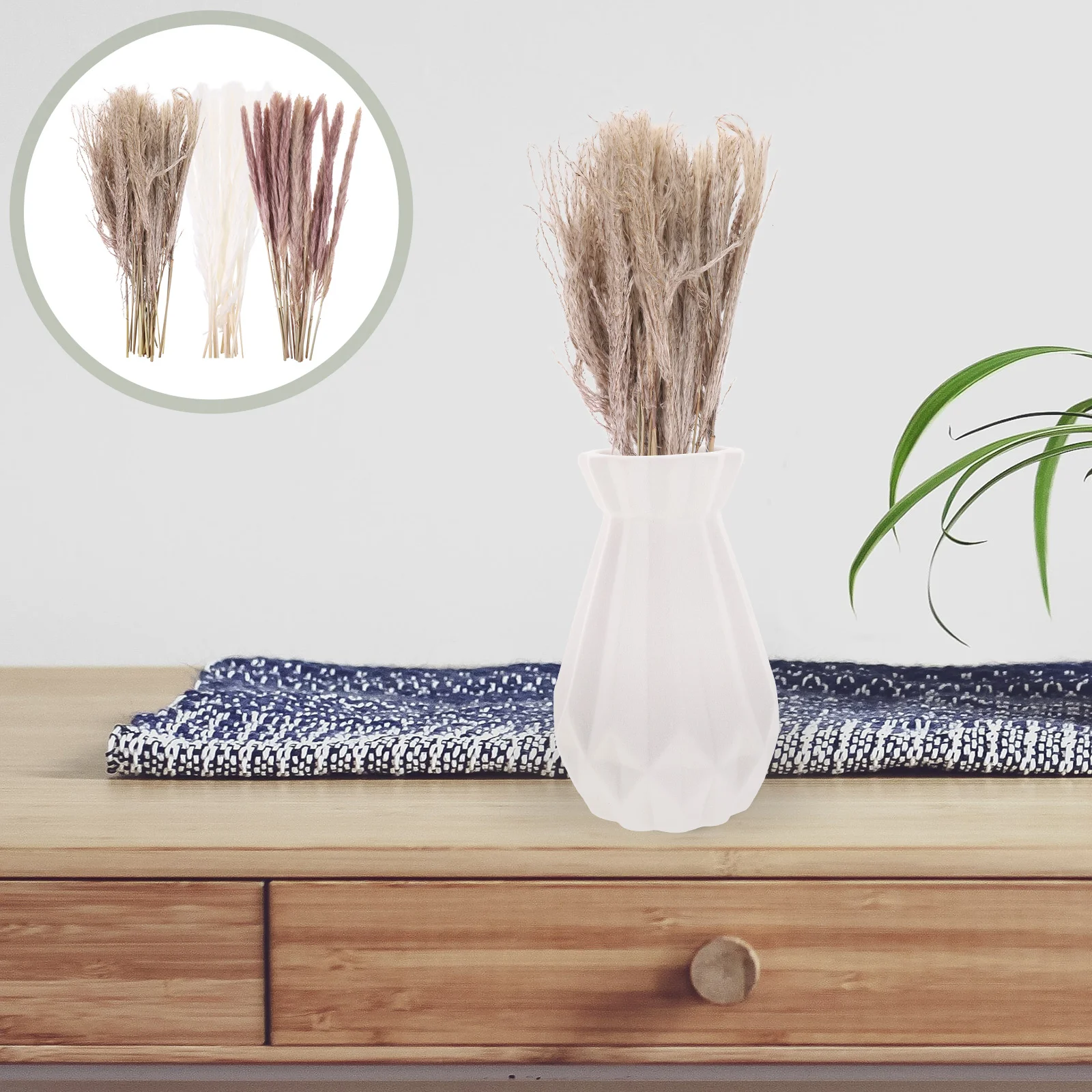 

60pcs Dried Pampas DIY Ornament Vase Dried Pampas Decors Natural Dried Pampas Bouquets