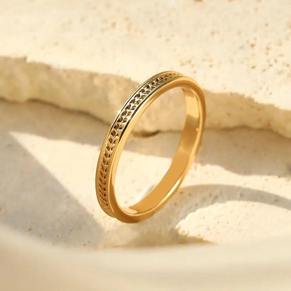 

Round Carved Knuckle Rings For Lady Minimalist Gold Color Rings For Women Wedding Thin Rings Fashion Female Finger Ring Jewelry