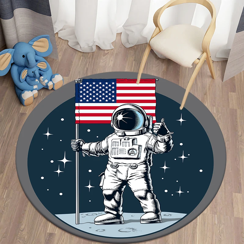 

Cartoon astronaut round carpet living room carpet area carpet doormat bedroom non slip floor mat children's room decoration
