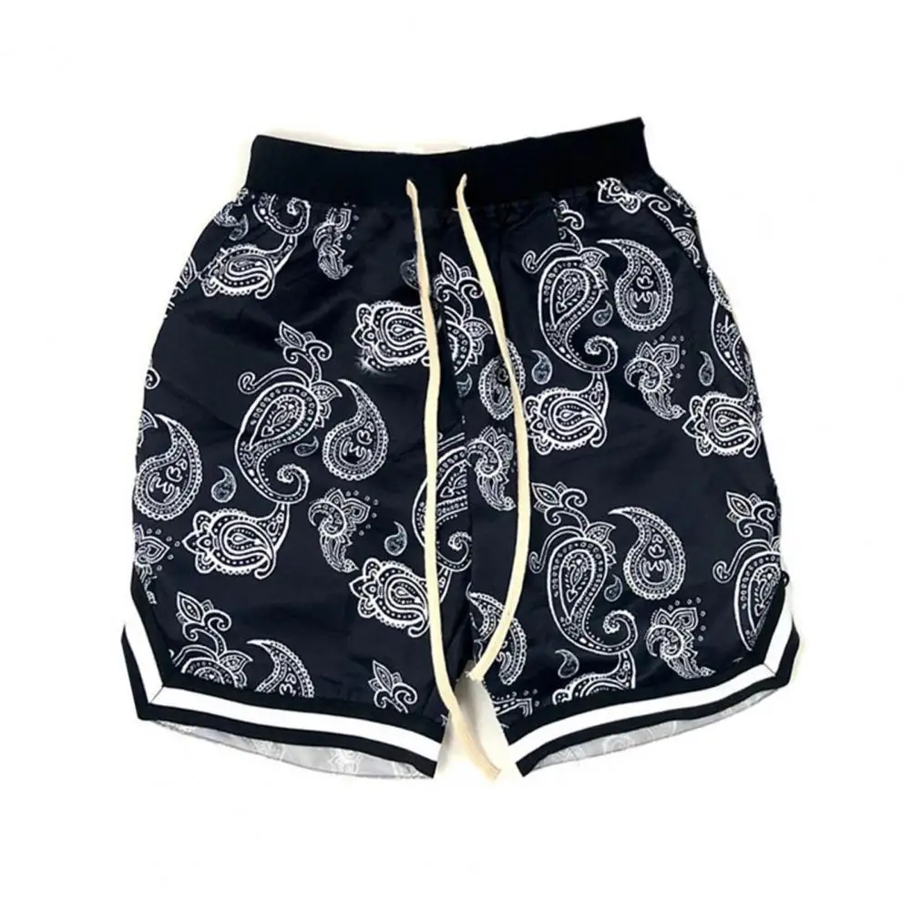 

Male Trendy Lace-up Printed Shorts Thin Short Trousers Digital Printing for Fitness