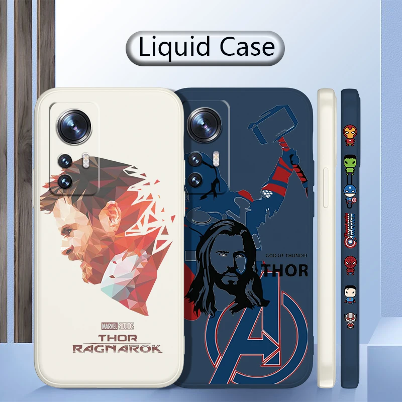 

Funny Marvel Thor For Xiaomi Mi 12 11 11T 10 10T 9 9SE Lite Pro Ultra A3 Liquid Left Rope Silicone Phone Case