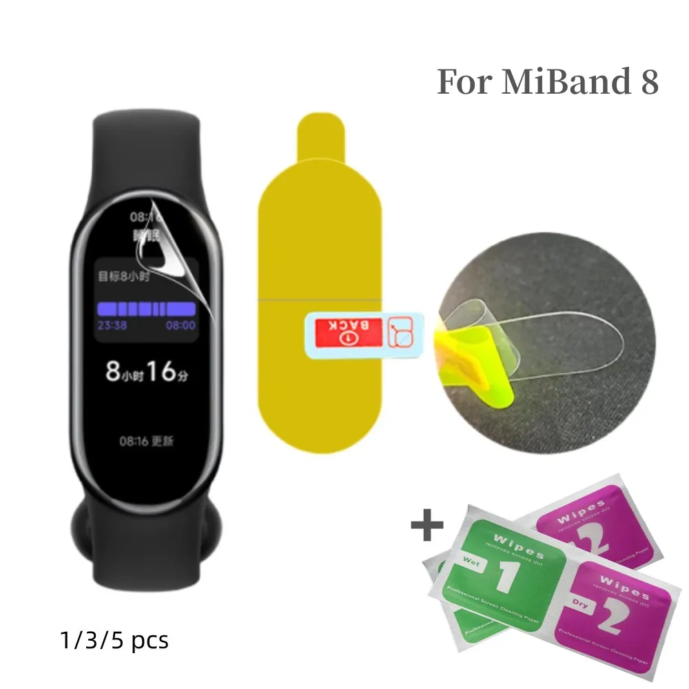 TPU Full Coverage Ultra-thin Scratch Proof Protective Film For Xiaomi Mi Band 8 Smart Wristband Screen film For miband 8 NFC