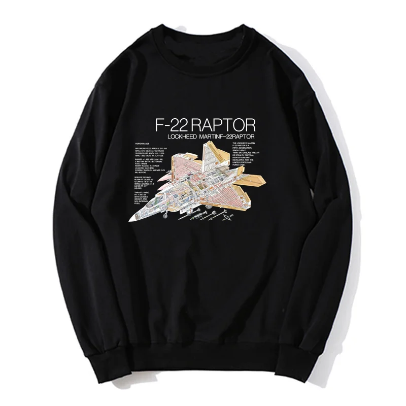 

US-Air Force F22 Raptor Stealth Fighter Printed Men's Hoodie Oversized Sweater Unisex Sweatshirt